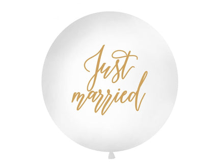Feestbazaar Mega Ballon Just Married Wit - 1m