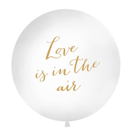 Feestbazaar Mega Ballon 'Love Is In The Air' Wit - 1m