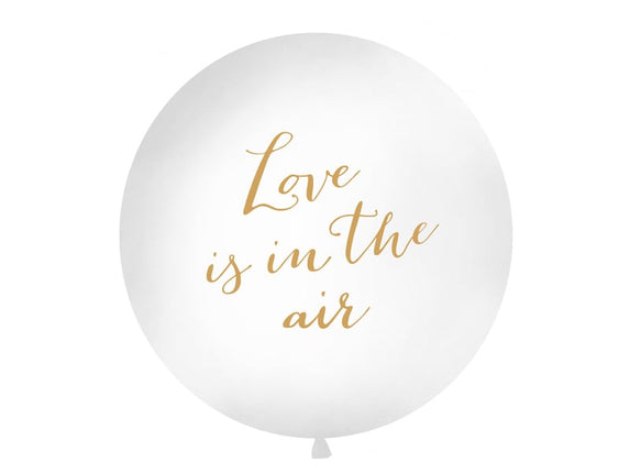 Feestbazaar Mega Ballon 'Love Is In The Air' Wit - 1m