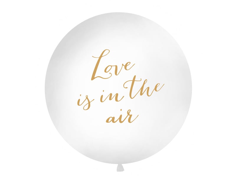 Feestbazaar Mega Ballon 'Love Is In The Air' Wit - 1m