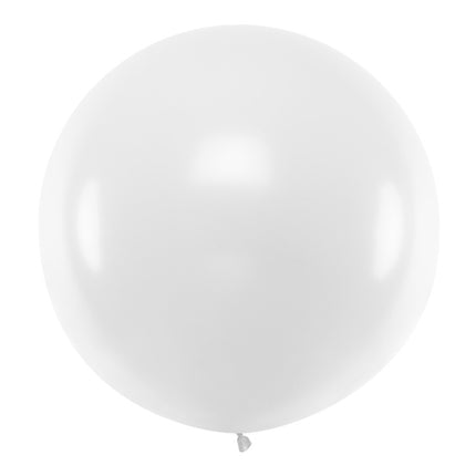 Feestbazaar Mega Ballon Pastel Wit (100 cm)