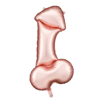 Feestbazaar Mega Folieballon Penis Rosegoud 56x112cm