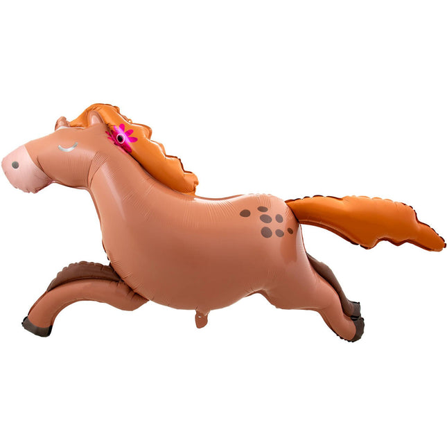Feestbazaar Mega Folieballon Rennend Paard (124 x85 cm)