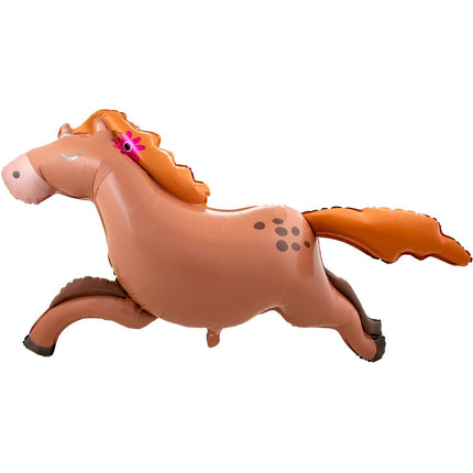 Feestbazaar Mega Folieballon Rennend Paard (124 x85 cm)