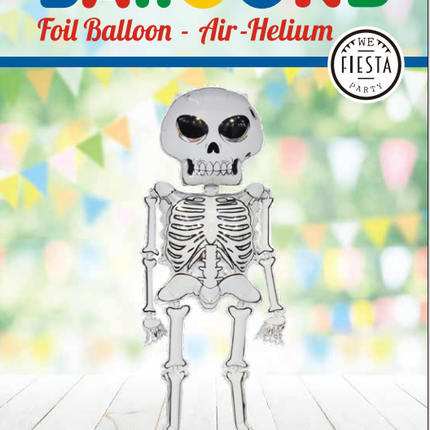 Feestbazaar Mega Folieballon Skeleton Halloween (158cm)