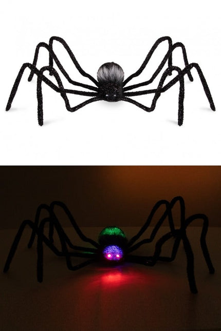 Feestbazaar Mega Spin Zwart met licht in ogen (125cm)