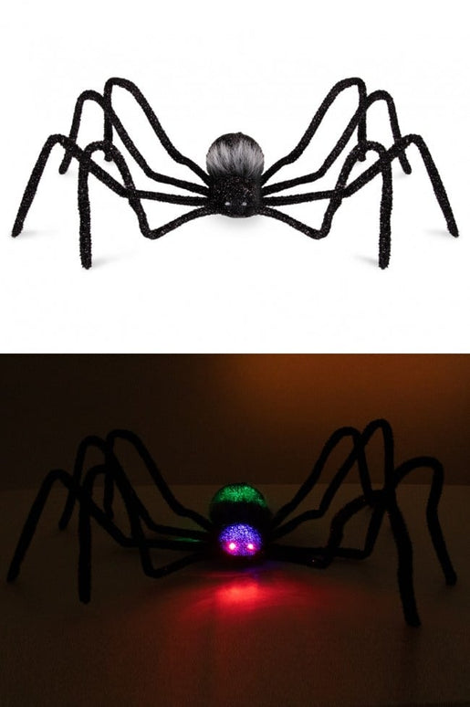 Feestbazaar Mega Spin Zwart met licht in ogen (125cm)