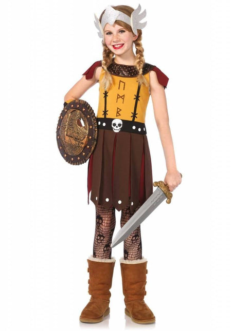 Feestbazaar Meisjes Viking Warrior kostuum