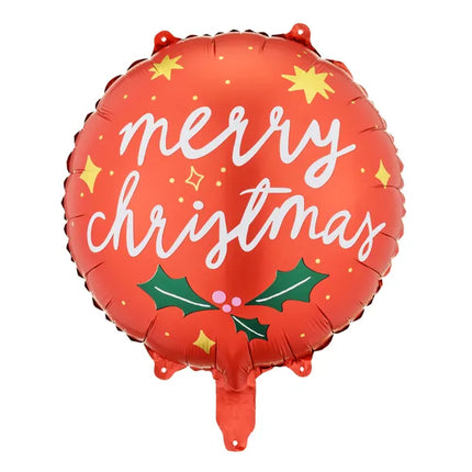 Feestbazaar Merry Christmas folieballon Rood 45 cm
