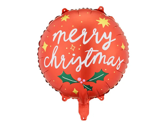 Feestbazaar Merry Christmas folieballon Rood 45 cm