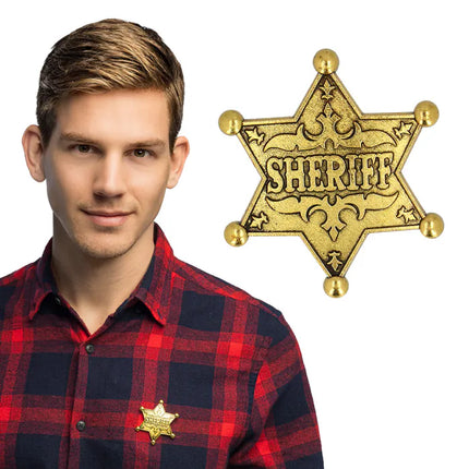 Feestbazaar Metalen Badge 'Sherrif' Goud