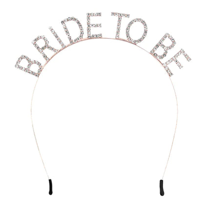 Feestbazaar Metalen Diadeem 'Bride to be' Roségoud