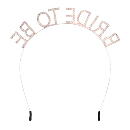Feestbazaar Metalen Diadeem 'Bride to be' Roségoud
