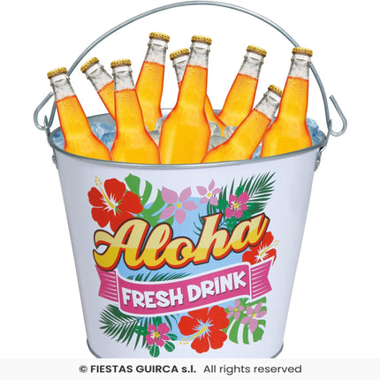Feestbazaar Metalen Emmer Hawaii Aloha (19x23cm)