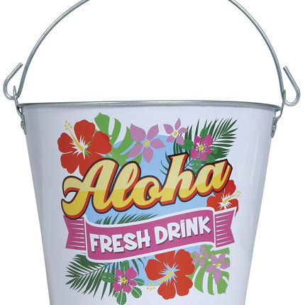 Feestbazaar Metalen Emmer Hawaii Aloha (19x23cm)