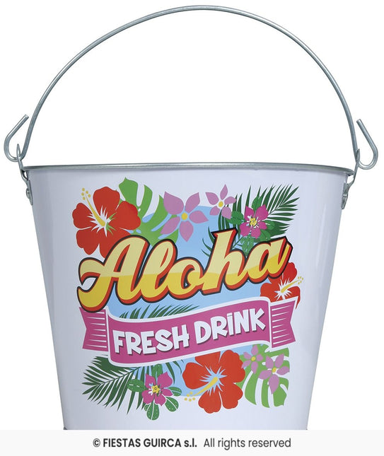 Feestbazaar Metalen Emmer Hawaii Aloha (19x23cm)