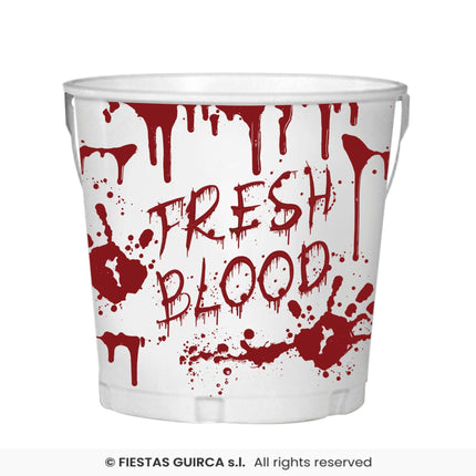 Feestbazaar Metalen Emmertje Halloween Fresh Blood (19x23cm)