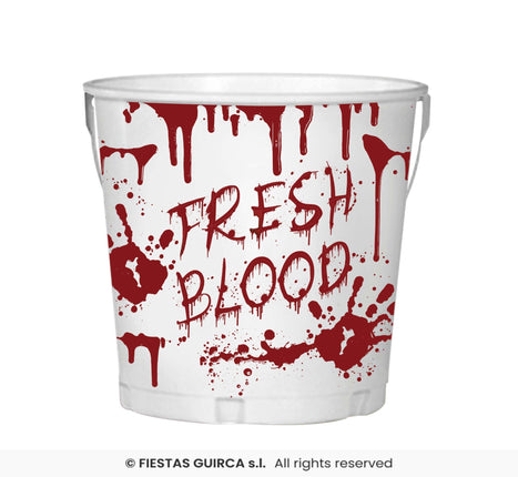 Feestbazaar Metalen Emmertje Halloween Fresh Blood (19x23cm)