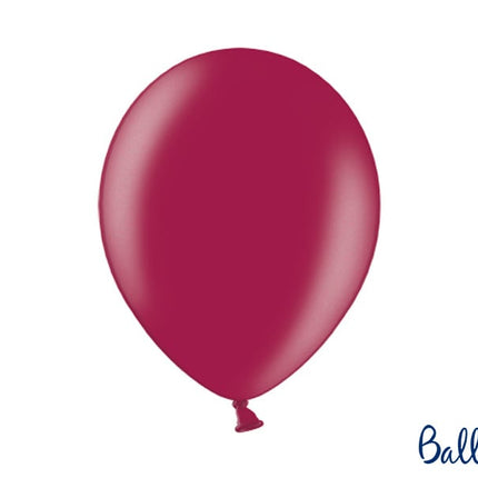 Feestbazaar Metallic Ballonnen Bordeauxrood - 10 Stuks