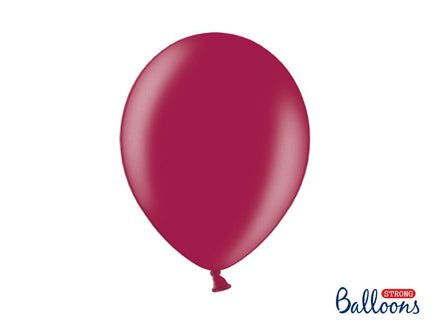 Feestbazaar Metallic Ballonnen Bordeauxrood - 10 Stuks