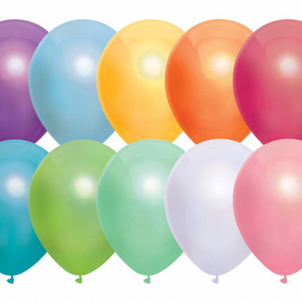 Feestbazaar Metallic Ballonnen diverse kleuren 50 stuks