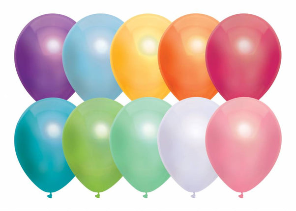 Feestbazaar Metallic Ballonnen diverse kleuren 50 stuks