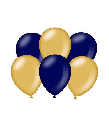 Feestbazaar Metallic Ballonnen Goud/Blauw (6st)