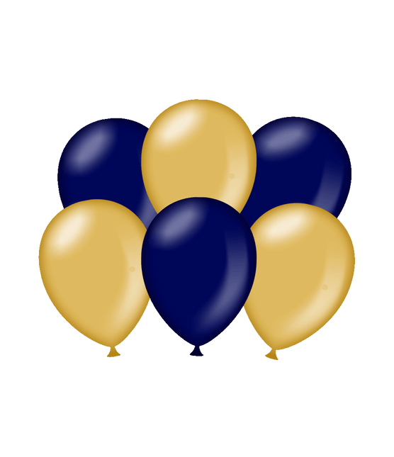 Feestbazaar Metallic Ballonnen Goud/Blauw (6st)