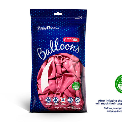 Feestbazaar Metallic ballonnen Hot Pink - 50 Stuks