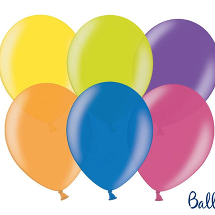 Feestbazaar Metallic ballonnen kleurenmix - 100 Stuks