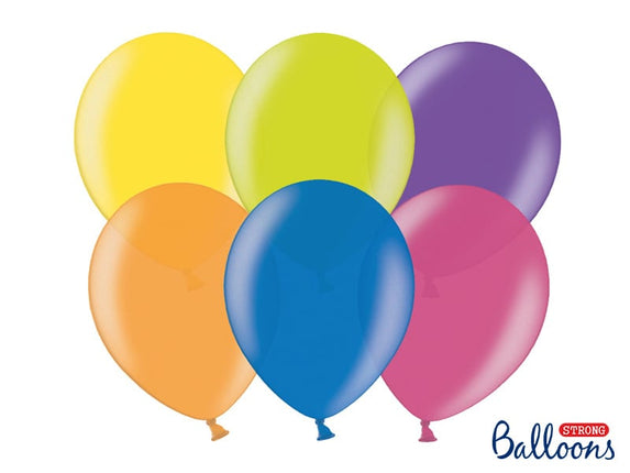 Feestbazaar Metallic ballonnen kleurenmix - 100 Stuks