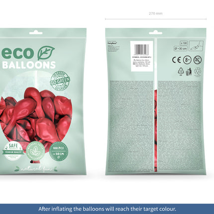 Feestbazaar Metallic Ballonnen Lichtrood Premium Organic (100st)