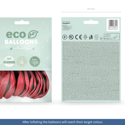 Feestbazaar Metallic Ballonnen Lichtrood Premium Organic (10st)