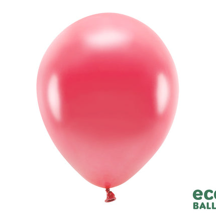 Feestbazaar Metallic Ballonnen Lichtrood Premium Organic (10st)