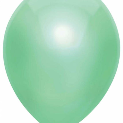 Feestbazaar Metallic Ballonnen Mint 30cm - 10 stuks