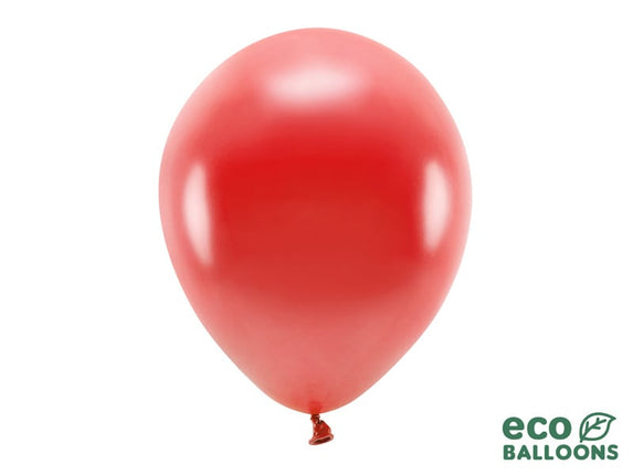 Feestbazaar Metallic Ballonnen Rood Premium Organic (100st)
