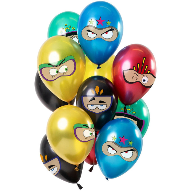 Feestbazaar Metallic Ballonnen Set Superhelden Premium (12st)