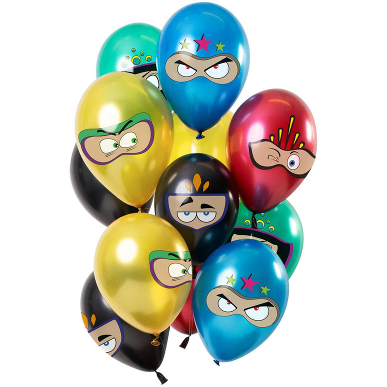 Feestbazaar Metallic Ballonnen Set Superhelden Premium (12st)