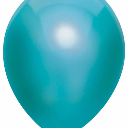 Feestbazaar Metallic Ballonnen Teal 30cm - 10 stuks