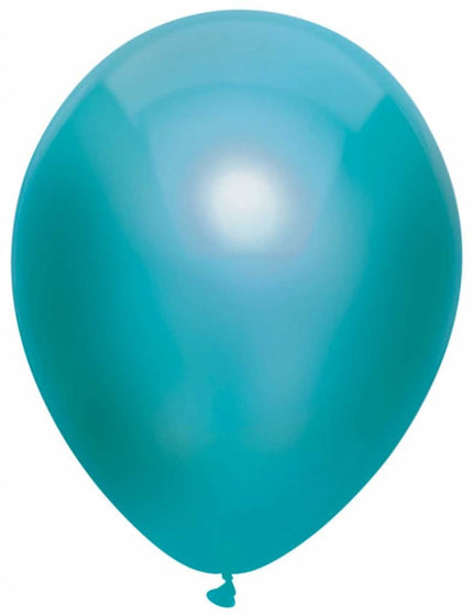 Feestbazaar Metallic Ballonnen Teal 30cm - 10 stuks