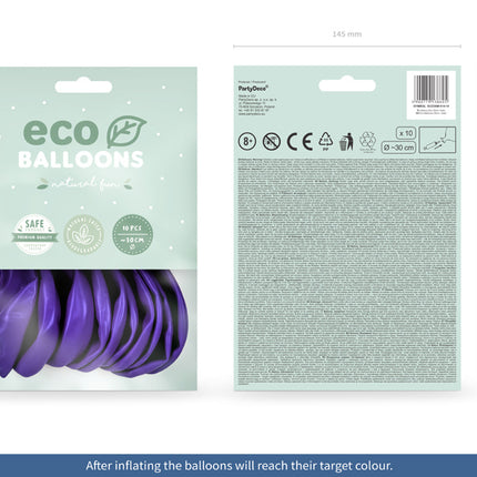 Feestbazaar Metallic Ballonnen Violet Premium Organic (10st)