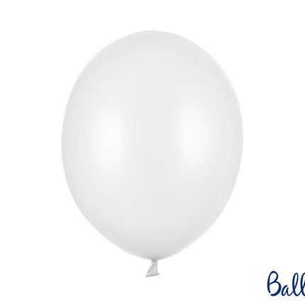 Feestbazaar Metallic Ballonnen Wit Puur (50st)