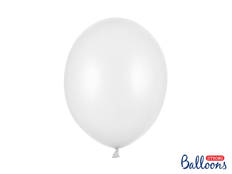 Feestbazaar Metallic Ballonnen Wit Puur (50st)