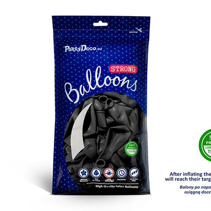 Feestbazaar Metallic Ballonnen Zwart - 50 Stuks