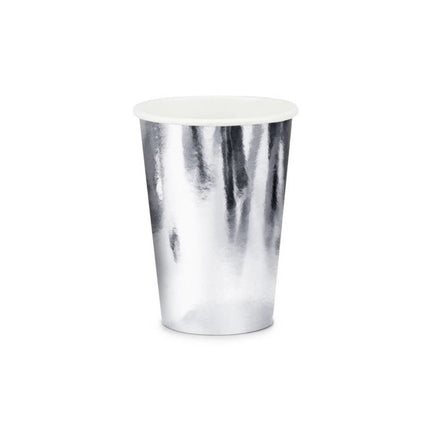 Feestbazaar Metallic bekers zilver 220ml (6st)