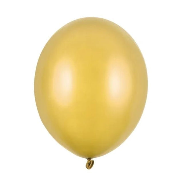 Feestbazaar Metallic gouden ballonnen 30cm (10st)