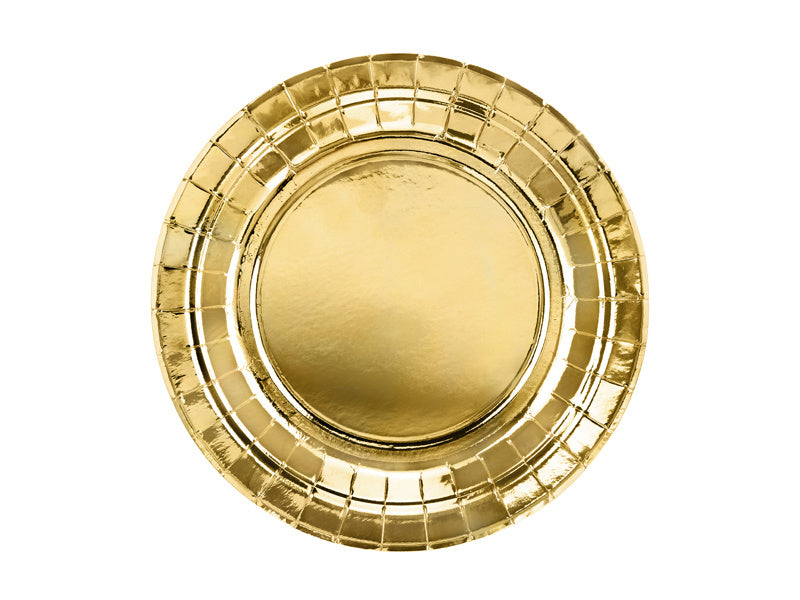 Feestbazaar Metallic Gouden Bordjes Rond 18cm - 6 stuks