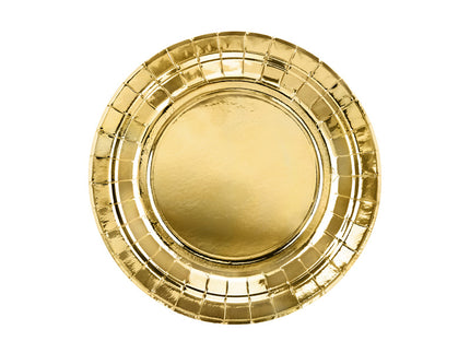 Feestbazaar Metallic Gouden Bordjes Rond 18cm - 6 stuks
