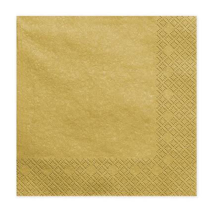 Feestbazaar Metallic Gouden Servetten 20 stuks