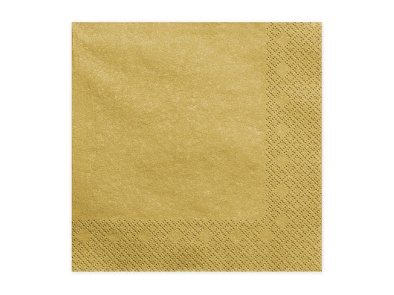 Feestbazaar Metallic Gouden Servetten 20 stuks